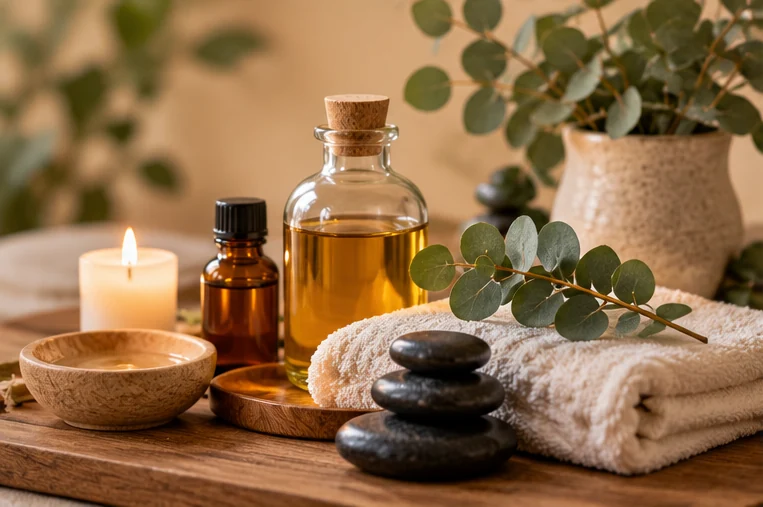 Massage oil and aromatherapy accessories